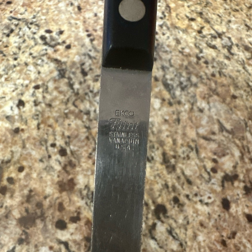 Ekco Flint Stainless Steel Cooking Spatula with Black Handle - Picture 3 of 6